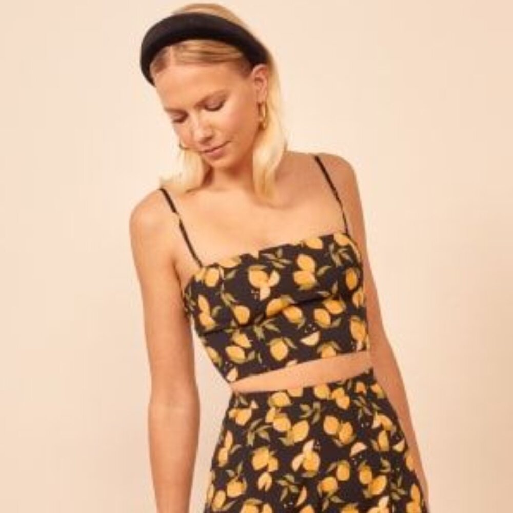 Reformation Hayden top in Lemon Drop